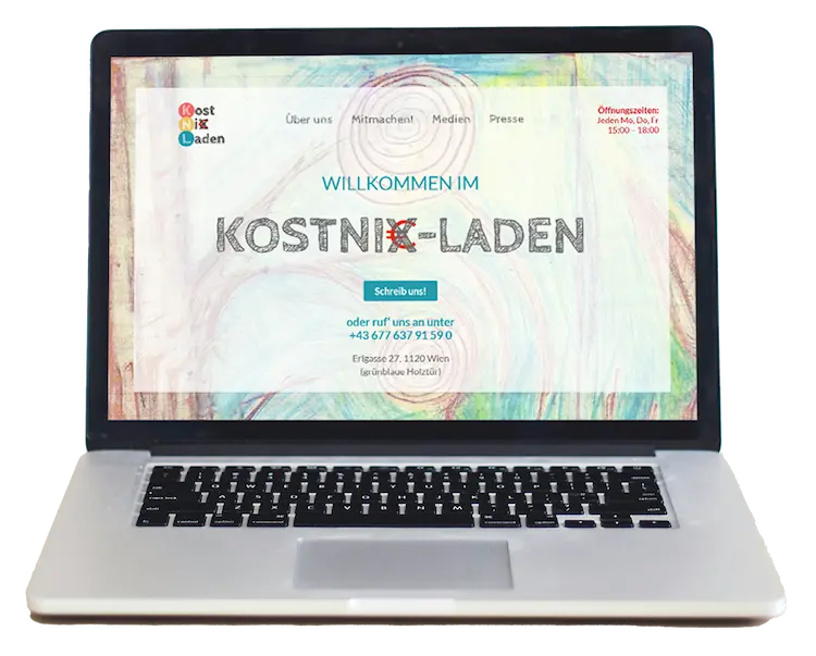Popup Kostnixladen Laptop Teaserbild